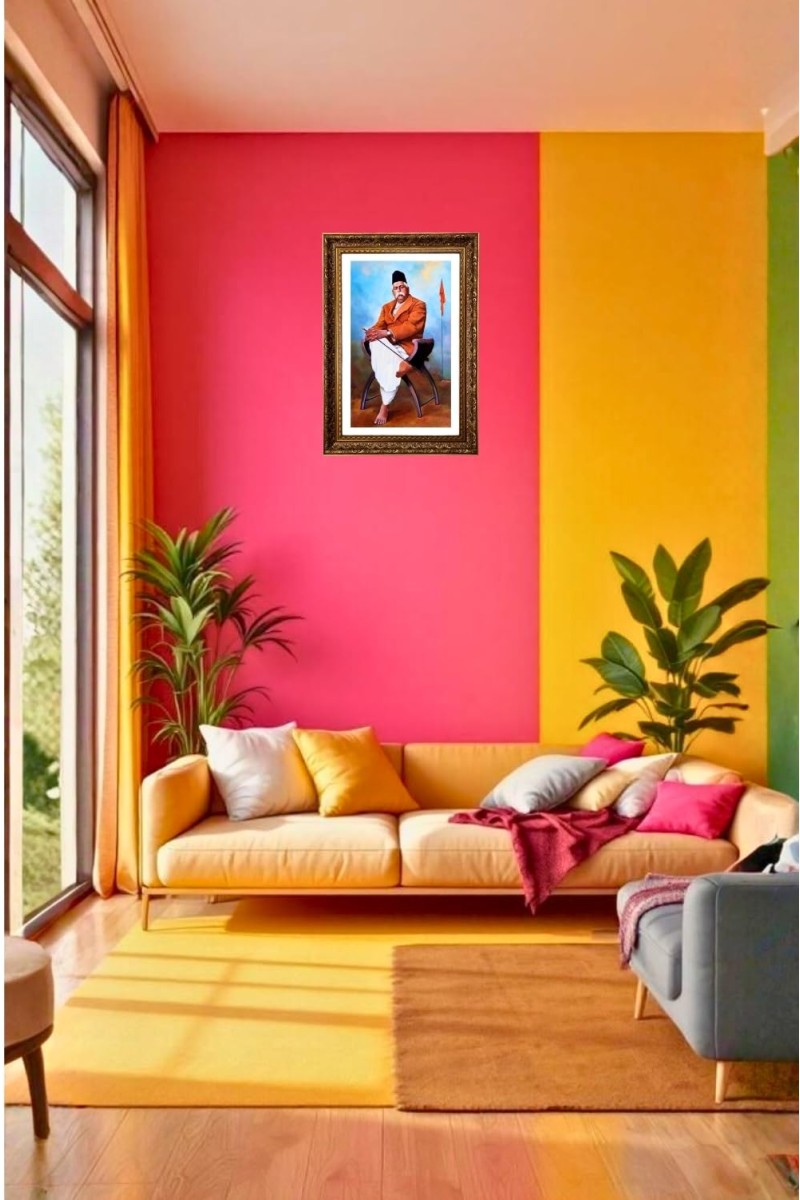 Bhagat Singh Big Photo Frame - 20x28 Inches For Home,Temple & Office Decoration (F11170)