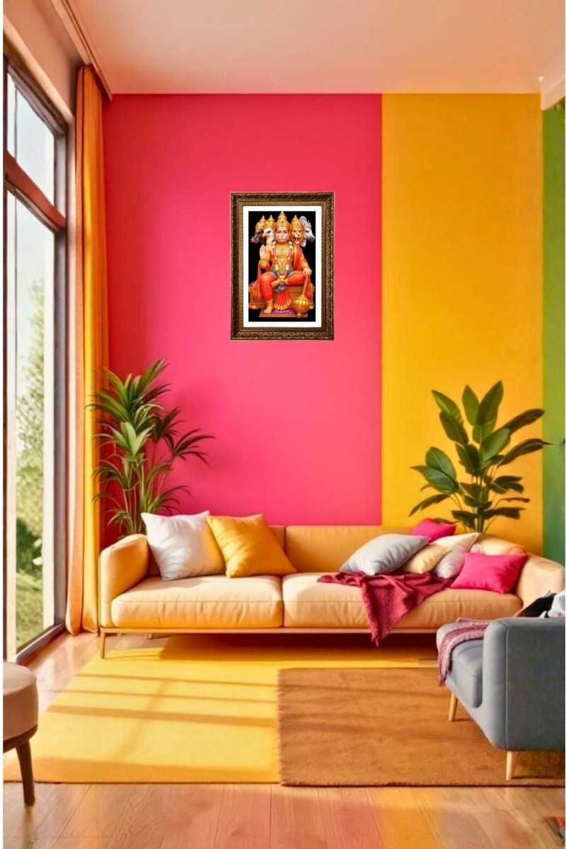 Panchamukhi Lord Hanuman Big Photo Frame - 20x28 Inches For Home,Temple & Office Decoration (F11189)