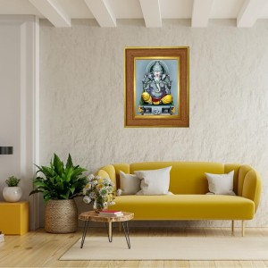 Lord Ganeshaa Photo Frame 18x22 Inches-Brown Wooden Frame For Home, Office & Temple Decoration And Gifting (F6415) Lord Ganeshaa Photo Frame 18x22 Inches-Brown Wooden Frame For Home, Office & Temple Decoration And Gifting (F6415)