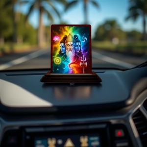 Car Desk/Table Top Lord Shiva Wooden Photo Stand 3x4 Inches, Compact & Stylish Spiritual Display For Car, Home & Office (Pack Of 1) (F15080) Car Desk/Table Top Lord Shiva Wooden Photo Stand 3x4 Inches, Compact & Stylish Spiritual Display For Car, Home & Office (Pack Of 1) (F15080)