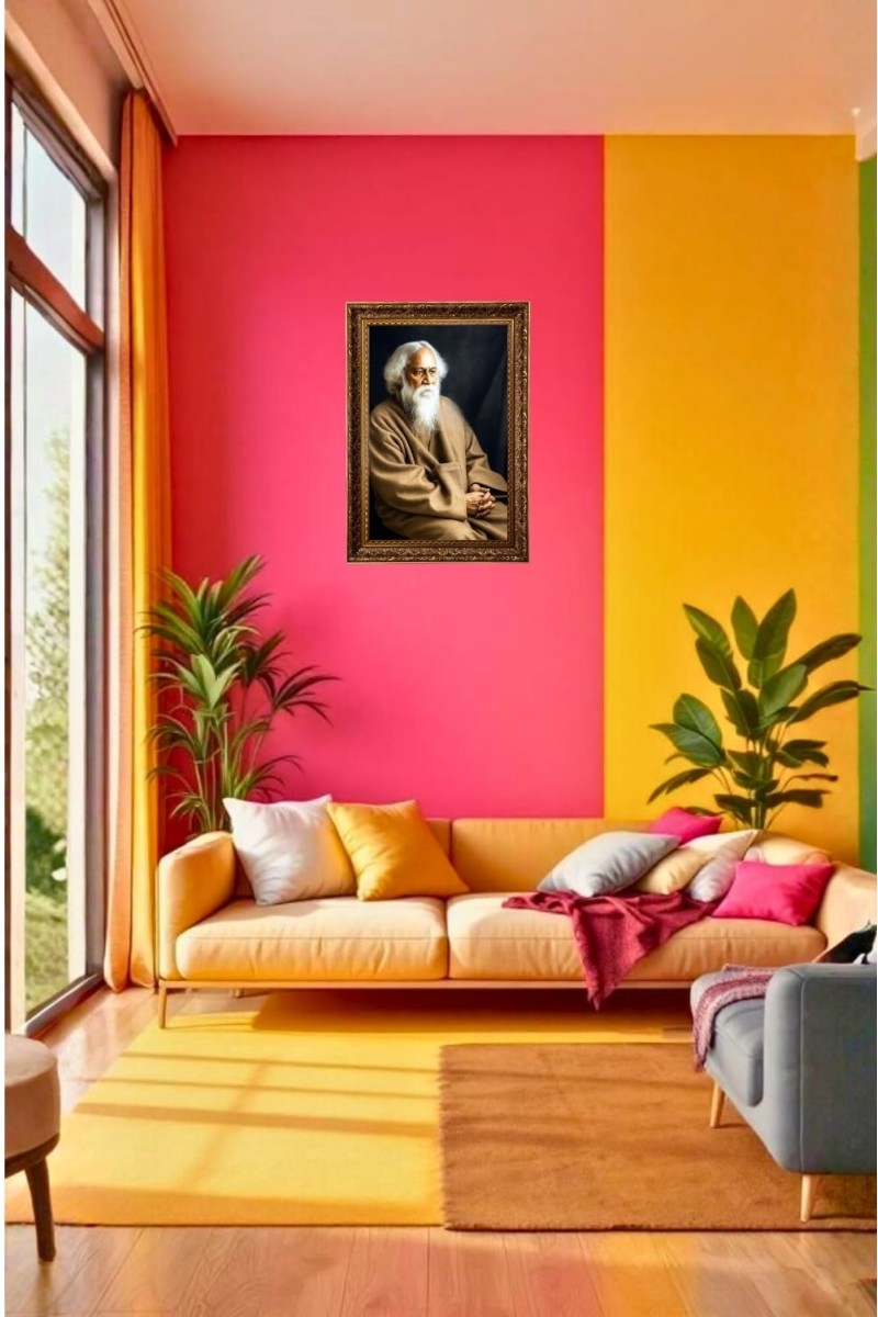 Rabindranath Tagore Big Photo Frame - 20x28 Inches For Home,Temple & Office Decoration (F11212)