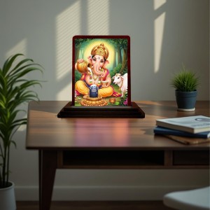 Car Desk/Table Top Lord Ganesha Wooden Photo Stand 3x4 Inches, Compact & Stylish Spiritual Display For Car, Home & Office (Pack Of 1) (F14524) Car Desk/Table Top Lord Ganesha Wooden Photo Stand 3x4 Inches, Compact & Stylish Spiritual Display For Car, Home & Office (Pack Of 1) (F14524)