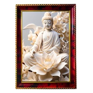 Serene Buddha Photo Frame For Wall & Table | 7x9 Inch Golden Cherry Finish | Decorative Serene Buddha Photo Frame For Home, Office & Pooja Room (F11849) Serene Buddha Photo Frame For Wall & Table | 7x9 Inch Golden Cherry Finish | Decorative Serene Buddha Photo Frame For Home, Office & Pooja Room (F11849)