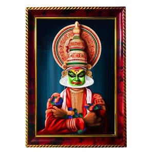 Kathakali Photo Frame For Wall & Table | 7x9 Inch Golden Cherry Finish | Decorative Kathakali Photo Frame For Home, Office & Pooja Room (F11351) Kathakali Photo Frame For Wall & Table | 7x9 Inch Golden Cherry Finish | Decorative Kathakali Photo Frame For Home, Office & Pooja Room (F11351)