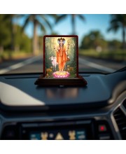 Car Desk/Table Top Lord Dattatreya Wooden Photo Stand 3x4 Inches, Compact & Stylish Spiritual Display For Car, Home & Office (Pack Of 1) (F14341)