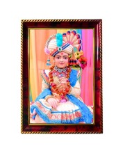 Swami Narayan Ji Photo Frame For Wall & Table | 7x9 Inch Golden Cherry Finish | Decorative Swami Narayan Ji Photo Frame For Home, Office & Pooja Room (F11465)
