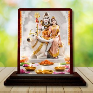 Car Desk/Table Top Lord Shiva And Parvathi Wooden Photo Stand 3x4 Inches, Compact & Stylish Spiritual Display For Car, Home & Office (Pack Of 1) (F14328) Car Desk/Table Top Lord Shiva And Parvathi Wooden Photo Stand 3x4 Inches, Compact & Stylish Spiritual Display For Car, Home & Office (Pack Of 1) (F14328)