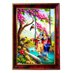 Radha Krishna Photo Frame For Wall & Table | 7x9 Inch Golden Cherry Finish | Decorative Radha Krishna Photo Frame For Home, Office & Pooja Room (F11862) Radha Krishna Photo Frame For Wall & Table | 7x9 Inch Golden Cherry Finish | Decorative Radha Krishna Photo Frame For Home, Office & Pooja Room (F11862)