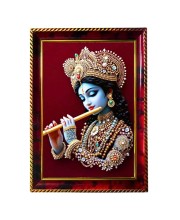 Beautiful Shri Krishna Photo Frame For Wall & Table | 7x9 Inch Golden Cherry Finish | Decorative Beautiful Shri Krishna Photo Frame For Home, Office & Pooja Room (F11619) Beautiful Shri Krishna Photo Frame For Wall & Table | 7x9 Inch Golden Cherry Finish | Decorative Beautiful Shri Krishna Photo Frame For Home, Office & Pooja Room (F11619)