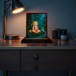 Car Desk/Table Top Lord Hanuman Wooden Photo Stand 3x4 Inches, Compact & Stylish Spiritual Display For Car, Home & Office (Pack Of 1) (F14343) Car Desk/Table Top Lord Hanuman Wooden Photo Stand 3x4 Inches, Compact & Stylish Spiritual Display For Car, Home & Office (Pack Of 1) (F14343)