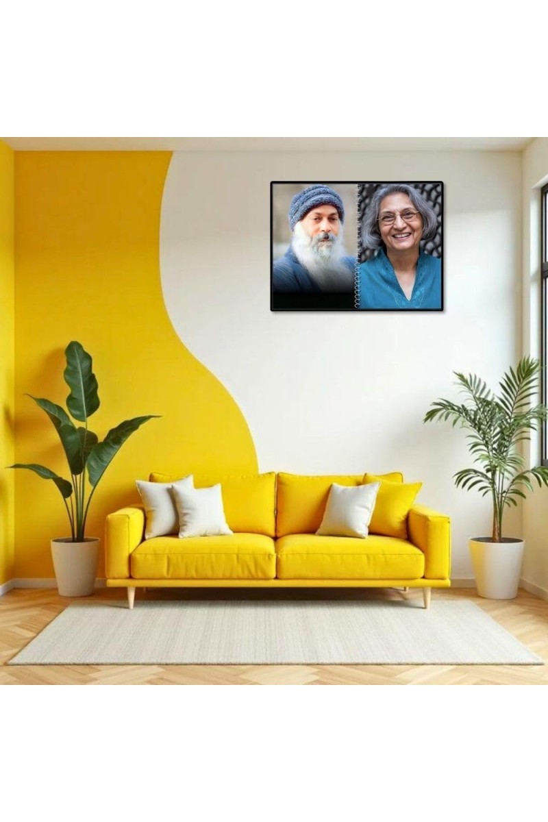 Acharya Rajneesh (Oshoo) &Maa Anand Sheela Laminated Photo - 7x9 Inches, Divine Blessings For Home & Office And Temple Decoration (F16330)
