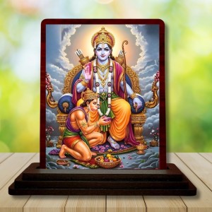 Car Desk/Table Top Lord Ram Wooden Photo Stand 3x4 Inches, Compact & Stylish Spiritual Display For Car, Home & Office (Pack Of 1) (F15179)