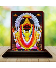 Car Desk/Table Top Maa Kali Wooden Photo Stand 3x4 Inches, Compact & Stylish Spiritual Display For Car, Home & Office (Pack Of 1) (F15096)