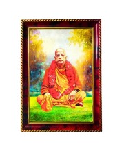 Swami Srila Prabhupada Ji Photo Frame For Wall & Table | 7x9 Inch Golden Cherry Finish | Decorative Swami Srila Prabhupada Ji Photo Frame For Home, Office & Pooja Room (F11527)