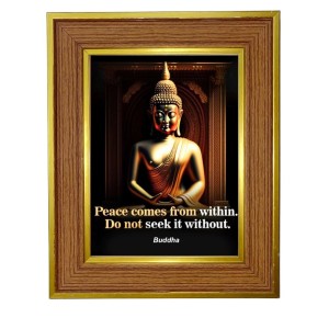 Lord Buddha Photo Frame 14x18 Inches-Brown Wooden Frame For Home, Office & Temple Decoration And Gifting (F6296) Lord Buddha Photo Frame 14x18 Inches-Brown Wooden Frame For Home, Office & Temple Decoration And Gifting (F6296)