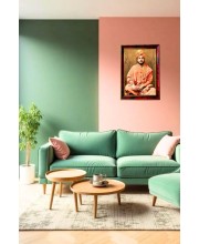 Swami Vivekananda Photo Frame For Wall & Table | 7x9 Inch Golden Cherry Finish | Decorative Swami Vivekananda Photo Frame For Home, Office & Pooja Room (F11441)