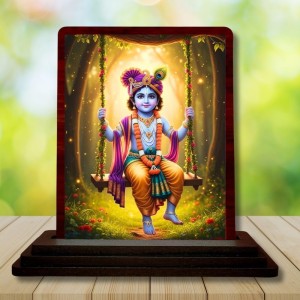 Car Desk/Table Top Lord Krishna Wooden Photo Stand 3x4 Inches, Compact & Stylish Spiritual Display For Car, Home & Office (Pack Of 1) (F14298) Car Desk/Table Top Lord Krishna Wooden Photo Stand 3x4 Inches, Compact & Stylish Spiritual Display For Car, Home & Office (Pack Of 1) (F14298)