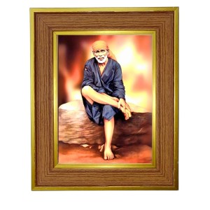 Sai Baba Photo Frame 10x14 Inches-Brown Wooden Frame For Home, Office & Temple Decoration And Gifting (F6428) Sai Baba Photo Frame 10x14 Inches-Brown Wooden Frame For Home, Office & Temple Decoration And Gifting (F6428)