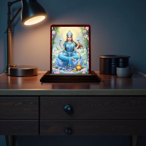 Car Desk/Table Top Goddess Lakshmi Wooden Photo Stand 3x4 Inches, Compact & Stylish Spiritual Display For Car, Home & Office (Pack Of 1) (F14174) Car Desk/Table Top Goddess Lakshmi Wooden Photo Stand 3x4 Inches, Compact & Stylish Spiritual Display For Car, Home & Office (Pack Of 1) (F14174)