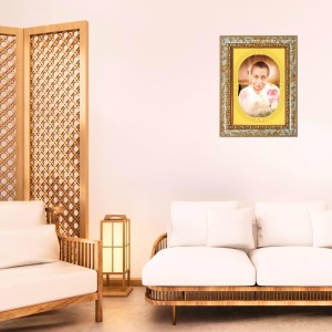 Mirra Alfassa Spiritual Guru Digital Photo In Designer Frame, Size 8x12 Inch | Hindu Religious Picture For Home Temple, Office & Gift | Wall Art & Pooja Decor (F10414)