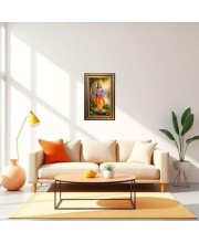 Lord Krishna Digital Golden Balck Color Photo Frame | Hindu Religious Wall Decor | 10x16 Inches - Inspirational Wall Art For Office, Home Decor - Ideal Spiritual Gift (F16855)