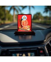 Car Desk/Table Top Baba Lokenath Brahmachari Wooden Photo Stand 3x4 Inches, Compact & Stylish Spiritual Display For Car, Home & Office (Pack Of 1) (F14488)