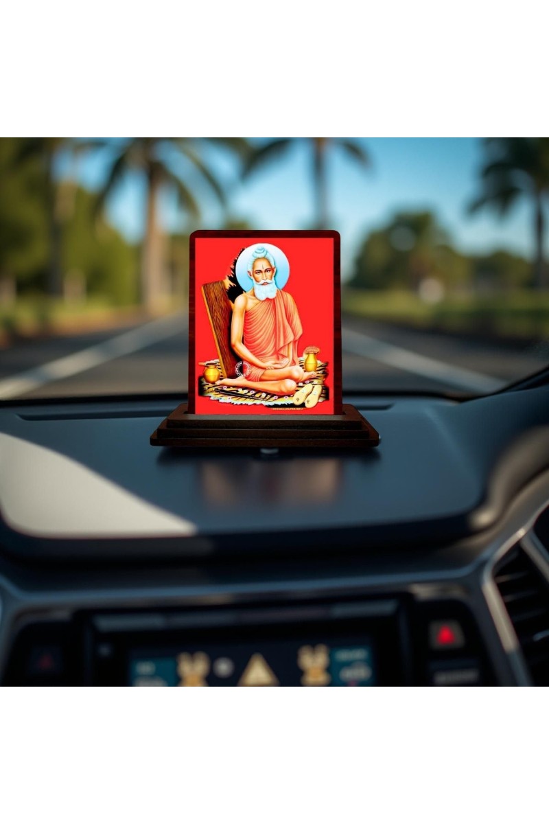 Car Desk/Table Top Baba Lokenath Brahmachari Wooden Photo Stand 3x4 Inches, Compact & Stylish Spiritual Display For Car, Home & Office (Pack Of 1) (F14488)