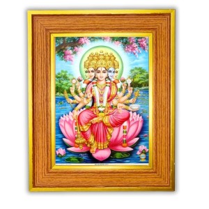 Panchmukhi Lakhsmi Photo Frame 10x14 Inches-Brown Wooden Frame For Home, Office & Temple Decoration And Gifting (F6470) Panchmukhi Lakhsmi Photo Frame 10x14 Inches-Brown Wooden Frame For Home, Office & Temple Decoration And Gifting (F6470)