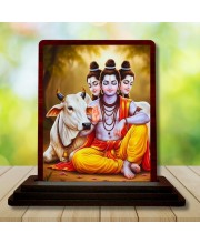 Car Desk/Table Top Lord Datta Wooden Photo Stand 3x4 Inches, Compact & Stylish Spiritual Display For Car, Home & Office (Pack Of 1) (F15083)