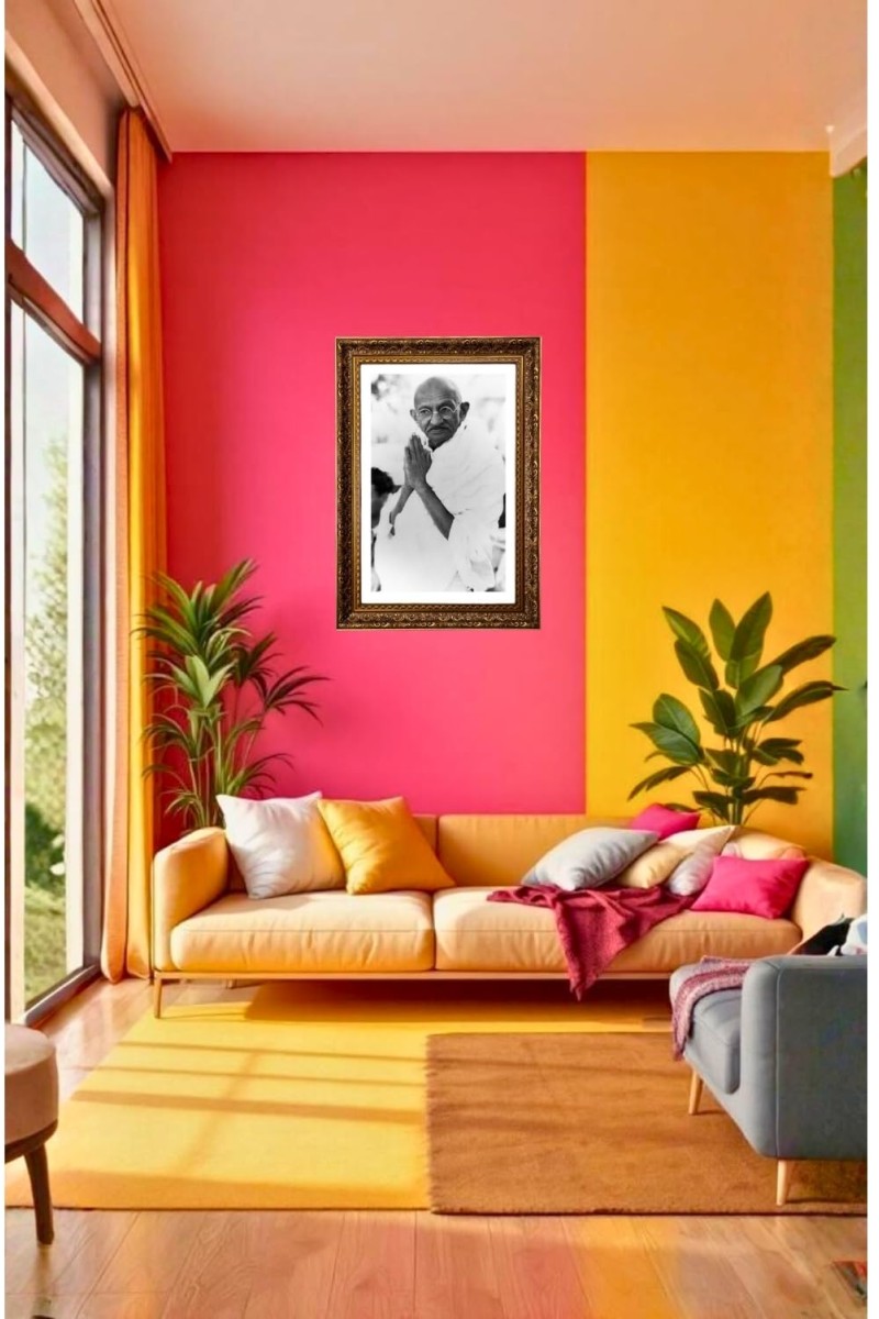Mahatma Gandhi Big Photo Frame - 20x28 Inches For Home,Temple & Office Decoration (F11263)