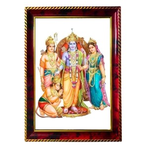 Rama Sita Laxman In Ram Darbar Photo Frame For Wall & Table | 7x9 Inch Golden Cherry Finish | Decorative Rama Sita Laxman In Ram Darbar Photo Frame For Home, Office & Pooja Room (F11433) Rama Sita Laxman In Ram Darbar Photo Frame For Wall & Table | 7x9 Inch Golden Cherry Finish | Decorative Rama Sita Laxman In Ram Darbar Photo Frame For Home, Office & Pooja Room (F11433)