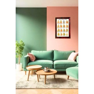 Names Of Wives Of Gods Photo Frame For Wall & Table | 7x9 Inch Golden Cherry Finish | Decorative Names Of Wives Of Gods Photo Frame For Home, Office & Pooja Room (F11770)