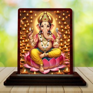 Car Desk/Table Top Lord Ganesha Wooden Photo Stand 3x4 Inches, Compact & Stylish Spiritual Display For Car, Home & Office (Pack Of 1) (F14263) Car Desk/Table Top Lord Ganesha Wooden Photo Stand 3x4 Inches, Compact & Stylish Spiritual Display For Car, Home & Office (Pack Of 1) (F14263)