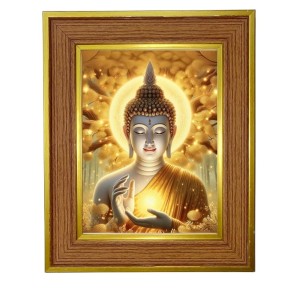 Lord Buddha Photo Frame 16x20 Inches-Brown Wooden Frame For Home, Office & Temple Decoration And Gifting (F6248) Lord Buddha Photo Frame 16x20 Inches-Brown Wooden Frame For Home, Office & Temple Decoration And Gifting (F6248)