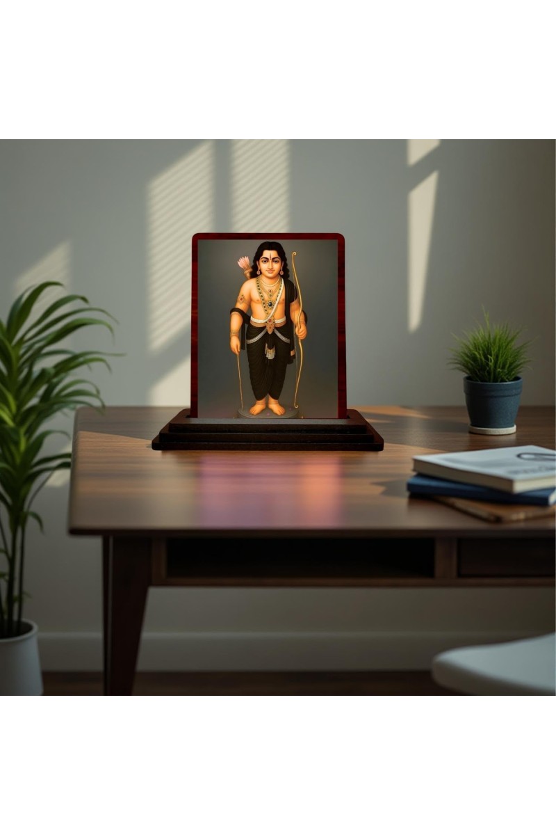 Car Desk/Table Top Lord Murgun Wooden Photo Stand 3x4 Inches, Compact & Stylish Spiritual Display For Car, Home & Office (Pack Of 1) (F15149)