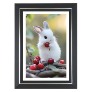 Cute Bunny Rabbit Photo Wall & Table Frame | 14x18 Inch Black Designer | Perfect For Gifting & Home Decor (F9623)
