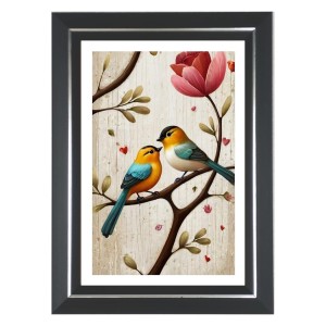 Two Colorful Birds Photo Wall & Table Frame | 10x14 Inch Black Designer | Perfect For Gifting & Home Decor (F9593) Two Colorful Birds Photo Wall & Table Frame | 10x14 Inch Black Designer | Perfect For Gifting & Home Decor (F9593)