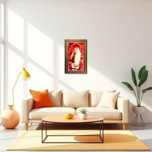 Sarada Devi Digital Golden Balck Color Photo Frame | Hindu Religious Wall Decor | 10x16 Inches - Inspirational Wall Art For Office, Home Decor - Ideal Spiritual Gift (F16726)