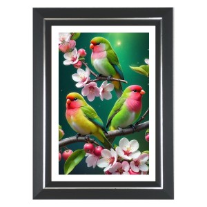 Small Parrot Photo Wall & Table Frame | 10x14 Inch Black Designer | Perfect For Gifting & Home Decor (F9578)