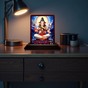 Car Desk/Table Top Lord Ganesha Wooden Photo Stand 3x4 Inches, Compact & Stylish Spiritual Display For Car, Home & Office (Pack Of 1) (F14616) Car Desk/Table Top Lord Ganesha Wooden Photo Stand 3x4 Inches, Compact & Stylish Spiritual Display For Car, Home & Office (Pack Of 1) (F14616)