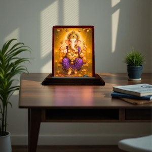 Car Desk/Table Top Lord Ganesha Wooden Photo Stand 3x4 Inches, Compact & Stylish Spiritual Display For Car, Home & Office (Pack Of 1) (F14513) Car Desk/Table Top Lord Ganesha Wooden Photo Stand 3x4 Inches, Compact & Stylish Spiritual Display For Car, Home & Office (Pack Of 1) (F14513)