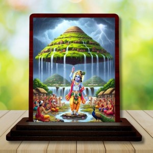 Car Desk/Table Top Lord Krishna Wooden Photo Stand 3x4 Inches, Compact & Stylish Spiritual Display For Car, Home & Office (Pack Of 1) (F14401) Car Desk/Table Top Lord Krishna Wooden Photo Stand 3x4 Inches, Compact & Stylish Spiritual Display For Car, Home & Office (Pack Of 1) (F14401)
