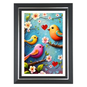 Colorful Birds On A Branch Photo Wall & Table Frame | 10x14 Inch Black Designer | Perfect For Gifting & Home Decor (F9655) Colorful Birds On A Branch Photo Wall & Table Frame | 10x14 Inch Black Designer | Perfect For Gifting & Home Decor (F9655)