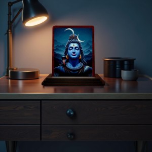 Car Desk/Table Top Lord Shiva Wooden Photo Stand 3x4 Inches, Compact & Stylish Spiritual Display For Car, Home & Office (Pack Of 1) (F14256) Car Desk/Table Top Lord Shiva Wooden Photo Stand 3x4 Inches, Compact & Stylish Spiritual Display For Car, Home & Office (Pack Of 1) (F14256)