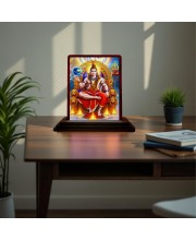 Car Desk/Table Top Lord Shankar Wooden Photo Stand 3x4 Inches, Compact & Stylish Spiritual Display For Car, Home & Office (Pack Of 1) (F15064)