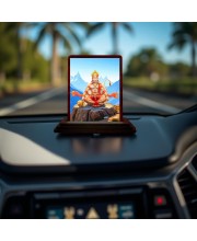 Car Desk/Table Top Lord Hanuman Wooden Photo Stand 3x4 Inches, Compact & Stylish Spiritual Display For Car, Home & Office (Pack Of 1) (F14342)