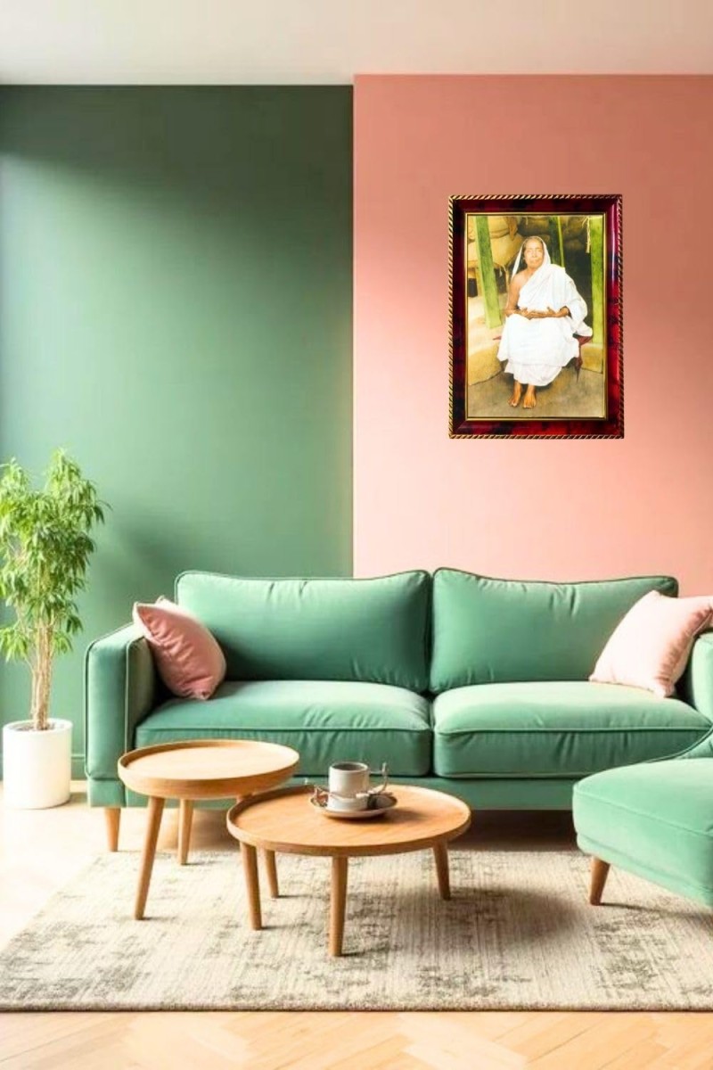 Sri Sarada Devi Photo Frame For Wall & Table | 7x9 Inch Golden Cherry Finish | Decorative Sri Sarada Devi Photo Frame For Home, Office & Pooja Room (F11552)