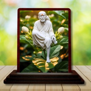 Car Desk/Table Top Lord Saibaba Wooden Photo Stand 3x4 Inches, Compact & Stylish Spiritual Display For Car, Home & Office (Pack Of 1) (F14323) Car Desk/Table Top Lord Saibaba Wooden Photo Stand 3x4 Inches, Compact & Stylish Spiritual Display For Car, Home & Office (Pack Of 1) (F14323)