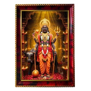 Shani Dev Photo Frame For Wall & Table | 7x9 Inch Golden Cherry Finish | Decorative Shani Dev Photo Frame For Home, Office & Pooja Room (F11689) Shani Dev Photo Frame For Wall & Table | 7x9 Inch Golden Cherry Finish | Decorative Shani Dev Photo Frame For Home, Office & Pooja Room (F11689)