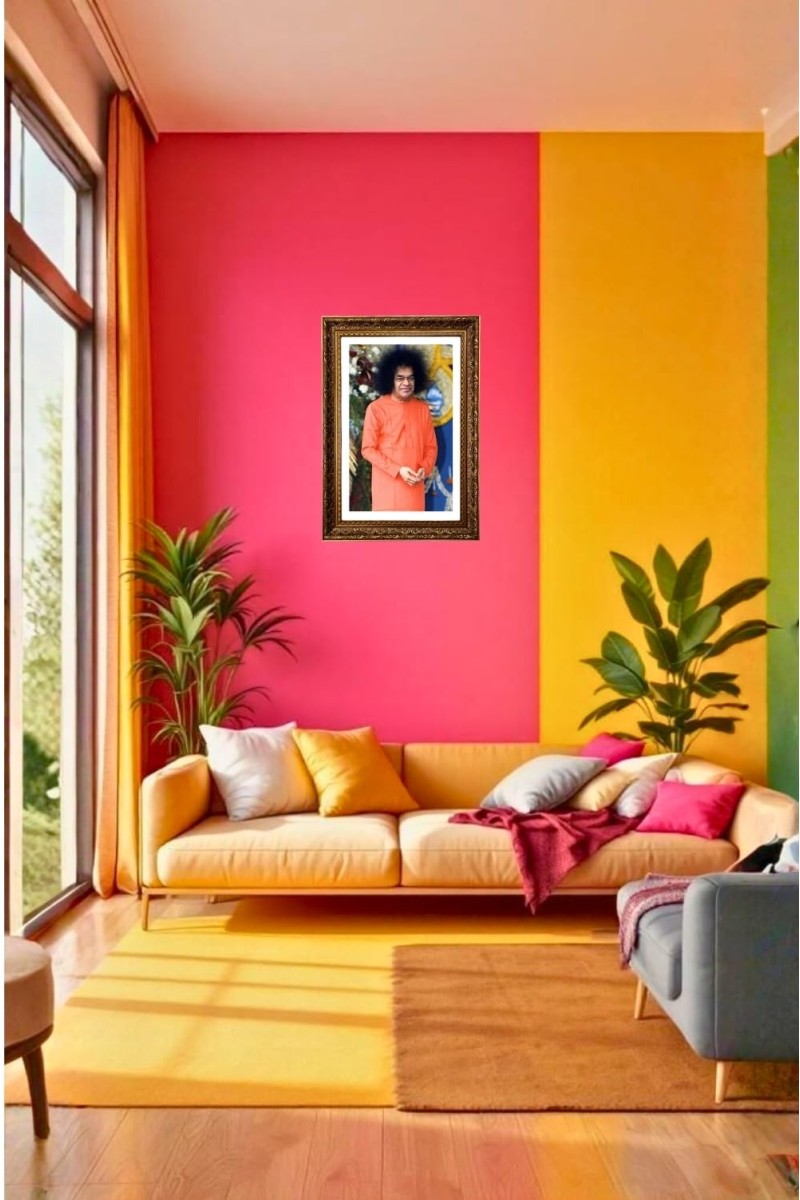 Sri Sathya Sai Baba Big Photo Frame - 20x28 Inches For Home,Temple & Office Decoration (F11269)